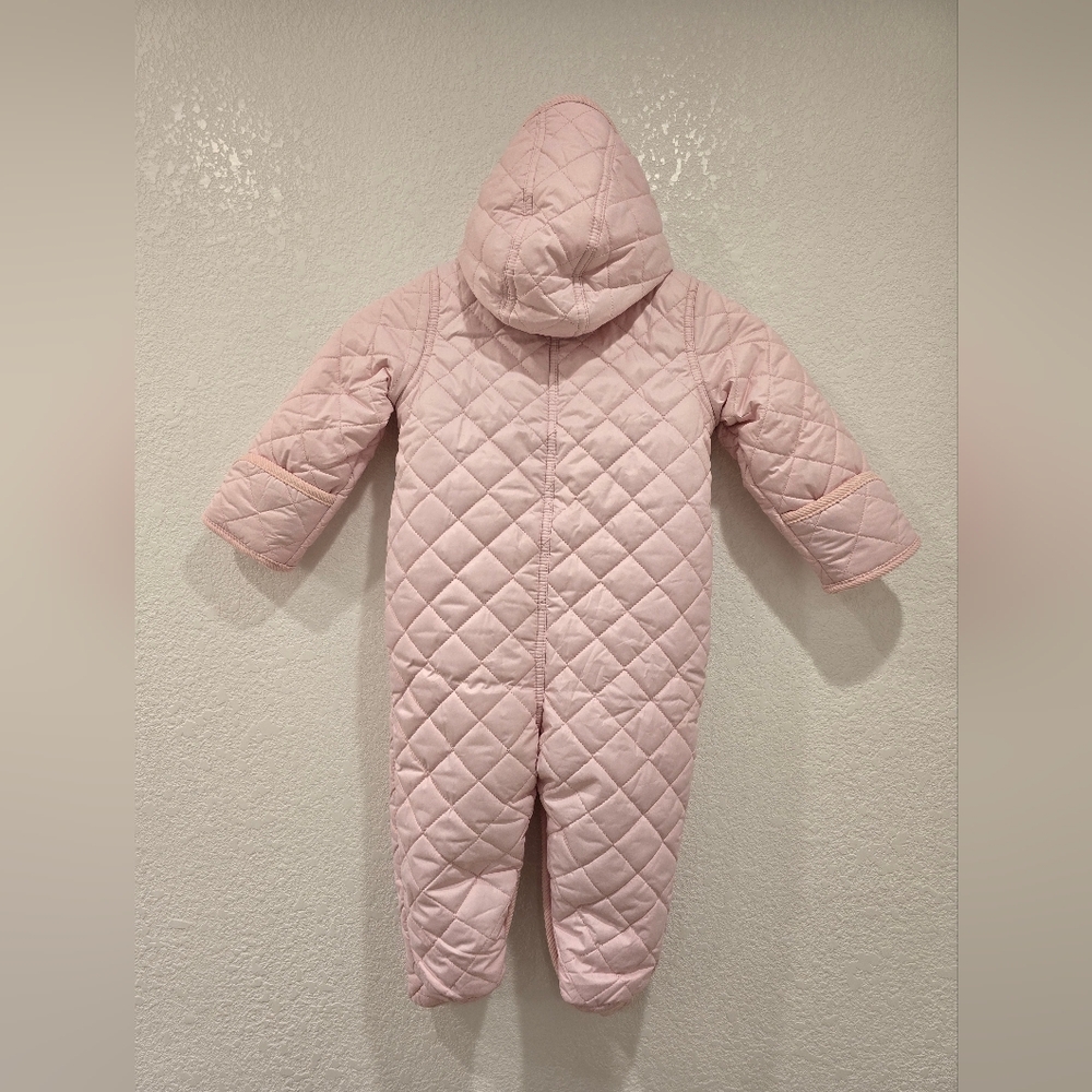 Ralph Lauren baby girl's pink quilted bunting snowsuit 9M - Picture 2 of 5